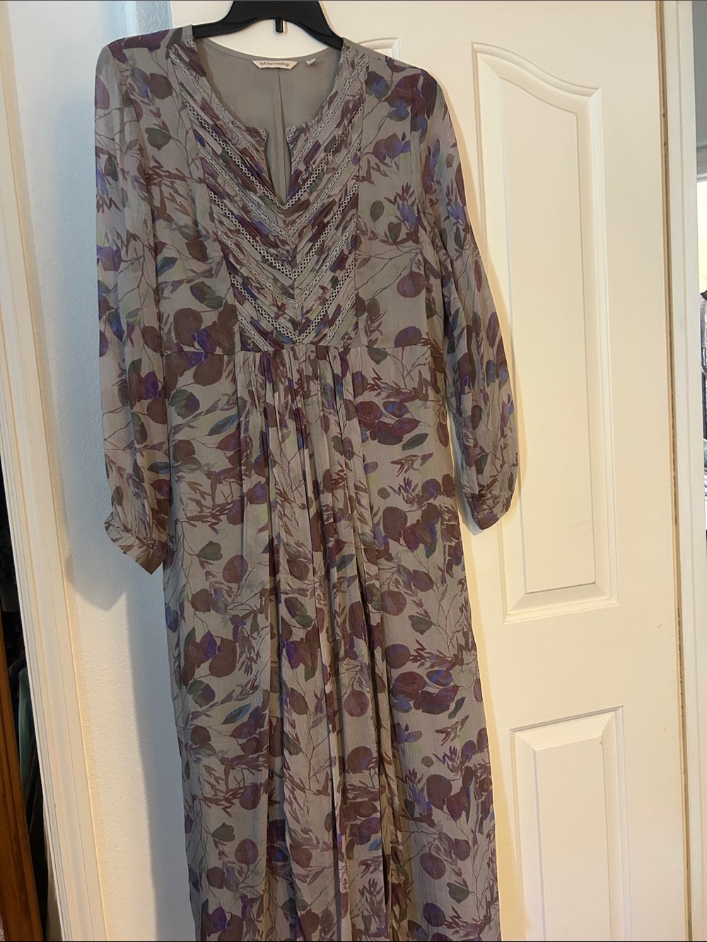 Soft Surroundings Sage Maxi Dress with Purple Floral Print